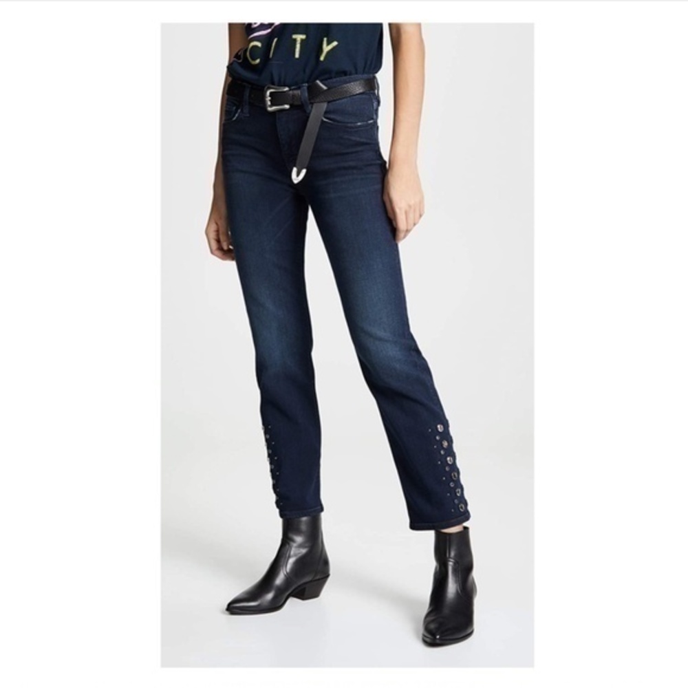 Hudson Nico Mid Rise Cigarette Dark Wash Jeans w/ Grommet Detail Size 26